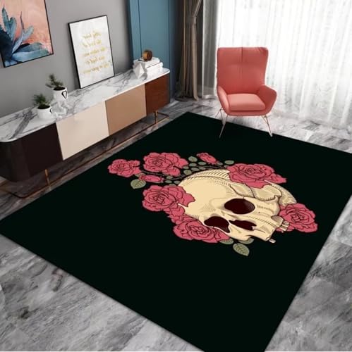 BNMKYTWASJP Halloween-Teppich, rutschfester Badezimmerteppich, Badezimmer, Wohnzimmer, Schlafzimmer, Korridor (A-03,100 x 160 cm) von BNMKYTWASJP
