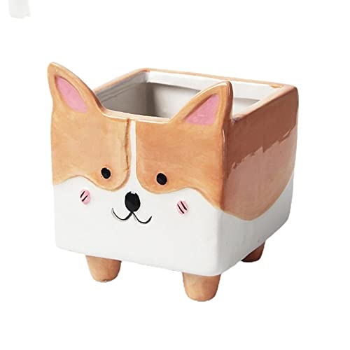 Outdoor Indoor Garten Blumentöpfe Igel Kaninchen Keramik Blumentopf Pflanzer Balkon Garten Dekor Keramik Blumentopf Dekorieren Blumentöpfe mit Ablauflöchern ( Color : 3 ) von BNNP