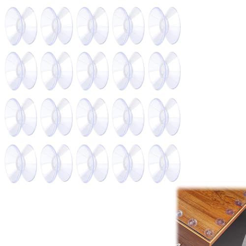 20 Stück Double Sided Suction Cup Tischglasplatte Glassaugnapf Aquarium Suction Cup Saugnäpfe für Fenster Transparente PVC Kunststoff Saugnapf für Glasplatte, Fenster, Dekoration, 40mm von BNOYONERAS