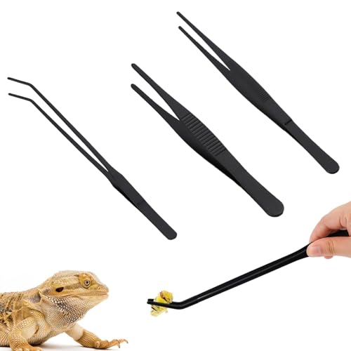 Aquarium Pinzette Edelstahl Reptilien Futterpinzette Lange Futterzange Gerade Pinzette Und Gebogene Spitze Pinzette Pinzetteterrarium Werkzeug Futterwerkzeug für Aquarium Wasserpflanze Zange 3 Stück von BNOYONERAS