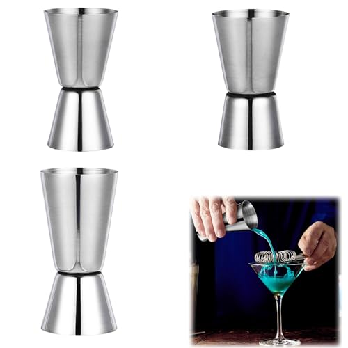 Cocktail Messbecher Cocktail Messbecher Edelstahl Cocktailmessbecher Cocktail Doppelmass Skala Barmaß aus Edelstahl Spirituosen Messbecher Cocktail Messbecher Barmaß 15/30ml 25/50ml 20/40ml 3 Stück von BNOYONERAS