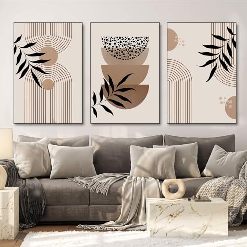 BNREDA 3er Boho Poster Set, Abstrakte Linie Leinwand Wandkunst Bilder,Modernes Geometrisches Linie Poster Wandbilder Deko für Wohnzimmer Schlafzimmer-Ohne Rahmen (B, 80x120cm*3, Ungerahmt) von BNREDA