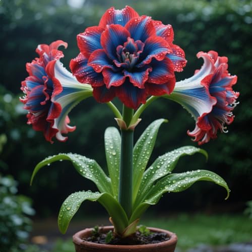 Winterharte Amarylliszwiebeln, Amaryllis Rhizom, Mehrjährig blühende Rhizome, Lange Blütezeit, Herbstpflanzung, Duftende Blüten-2 Rhizome-M von BNSOIDE