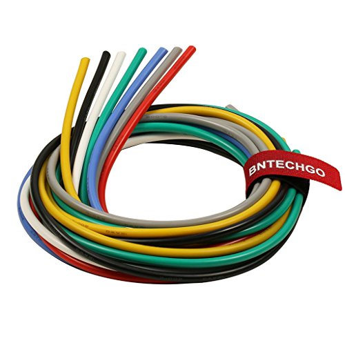 BNTECHGO 12 Gauge Silicone Wire Kit Ultra Flexible 7 Color High Resistant 600V 200 deg C Silicone Rubber Insulation 12 AWG Silicone Wire 680 Strands of Tinned Copper Wire Stranded Wire Battery Cable von BNTECHGO
