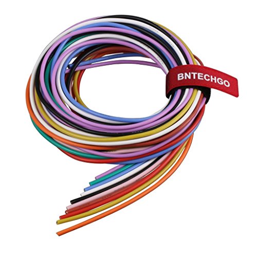 BNTECHGO 16 Gauge Silicone Wire Kit Ultra Flexible 10 Color High Resistant 200 deg C 600V Silicone Rubber Insulation 16 AWG Silicone Wire 252 Strands of Tinned Copper Wire Stranded Wire Battery Cable von BNTECHGO