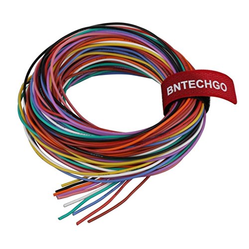 BNTECHGO 24 Gauge Silicone Wire Kit Ultra Flexible 10 Color High Resistant 200 deg C 600V Silicone Rubber Insulation 24 AWG Silicone Wire 40 Strands of Tinned Copper Wire Stranded Wire Battery Cable von BNTECHGO