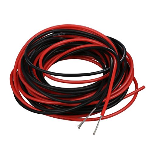 BNTECHGO 24 Gauge Silicone Wire Ultra Flexible 20 Feet high temp 200 deg C 600V 24 AWG Silicone Wire 40 Strands of Tinned Copper Wire Stranded Wire Model Battery Cable Black and Red Each Color 10 ft von BNTECHGO