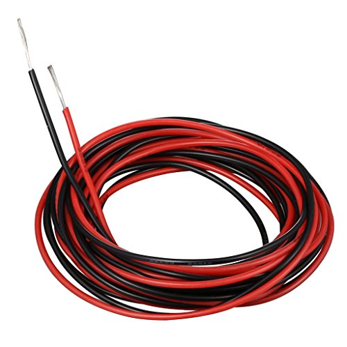 BNTECHGO 26 Gauge Silicone Wire Ultra Flexible 20 Feet high temp 200 deg C 600V 26 AWG Silicone Wire 30 Strands of Tinned Copper Wire Stranded Wire Model Cable Black and Red Each Color 10 ft von BNTECHGO