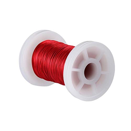 BNTECHGO 28 AWG-Magnetdraht – emaillierter Kupferdraht – emaillierter Magnetwickeldraht – 57 g – 0.02 cm Durchmesser, 1 Spule, rot, weit verbreitet für Transformatoren, Induktoren von BNTECHGO