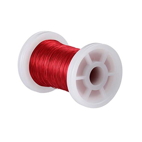 BNTECHGO 34 AWG Magnetdraht – emaillierter Kupferdraht – emaillierter Magnetwickeldraht – 56.7 g – 0.000 cm Durchmesser, 1 Spule, rot, weit verbreitet für Transformatoren, Induktoren von BNTECHGO