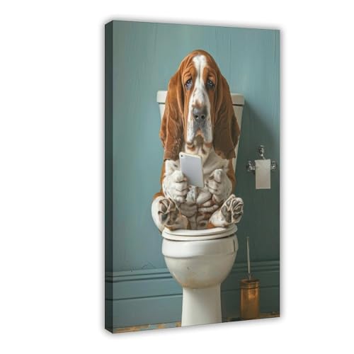 BNVJFNE Basset Hound spielt mit Handy auf Toilette, Leinwandposter, Wandkunst, Dekordruck, Bild, Gemälde für Wohnzimmer, Schlafzimmer, Dekoration, 20 x 30 cm BNVJFNE Basset Hound spielt mit Handy auf Toilette, Leinwandposter, Wandkunst, Dekordruck, Bild, Gemälde für Wohnzimmer, Schlafzimmer, Dekoration, 20 x 30 cm von BNVJFNE