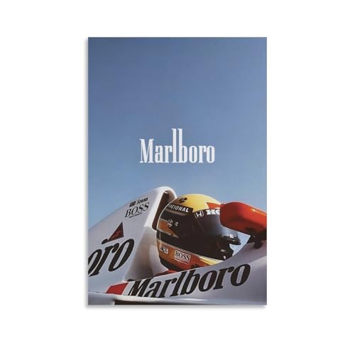 BNVJFNE Vintage F1 Marlboro Poster (Teil 1) – Vintage F1 Kunst Leinwand Poster Wandkunst Dekor Druck Bild Gemälde für Wohnzimmer Schlafzimmer Dekoration 60 x 90 cm von BNVJFNE