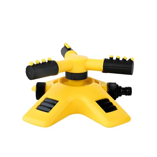 360 Grad Kreisregner Rasensprenger, Wassersprinkler, Sprinkler Spielzeug für Kinder, 3-Arm Sprenger Rotierende Garten Sprinkler für Bewässerungsanlagen für Rasen, Pflanzen, Blumen, (Size:f,Color:Gelb) 360 Grad Kreisregner Rasensprenger, Wassersprinkler, Sprinkler Spielzeug für Kinder, 3-Arm Sprenger Rotierende Garten Sprinkler für Bewässerungsanlagen für Rasen, Pflanzen, Blumen, (Size:f,Color:Gelb) von BNZCZY