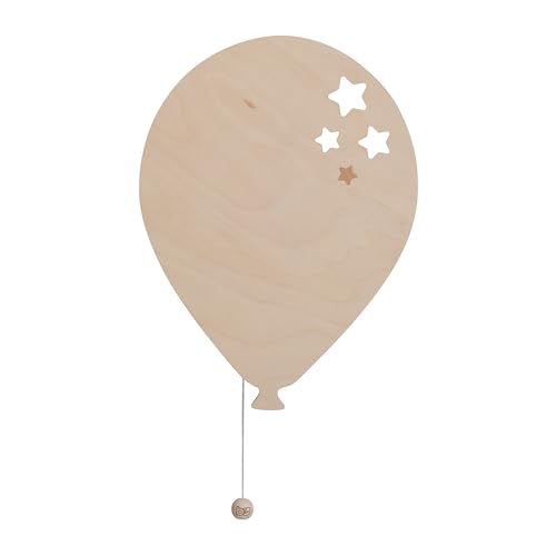 BO BABY'S ONLY - Baby Wandlampe - Ballon - Wandleuchte für Babyzimmer - Nachtlampe mit batterie für Kinderzimmer - FSC-Gütezeichen Holzlampe - 25000 Brennstunden - Wandlampe bemalbar von BO BABY'S ONLY