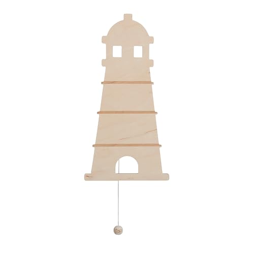 BO BABY'S ONLY - Baby Wandlampe - Leuchtturm - Wandleuchte für Babyzimmer - Nachtlampe mit batterie für Kinderzimmer - FSC-Gütezeichen Holzlampe - 25000 Brennstunden - Wandlampe bemalbar von BO BABY'S ONLY