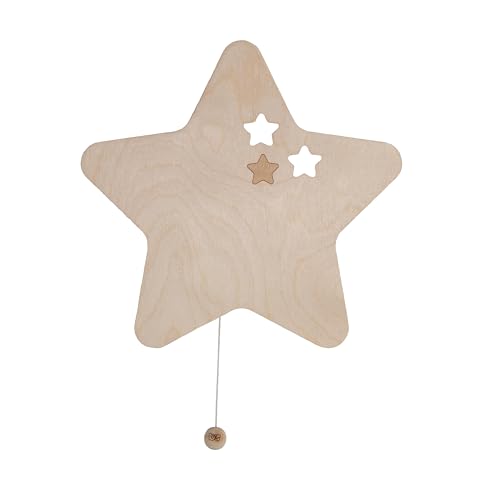 BO BABY'S ONLY - Baby Wandlampe - Stern - Wandleuchte für Babyzimmer - Nachtlampe mit batterie für Kinderzimmer - FSC-Gütezeichen Holzlampe - 25000 Brennstunden - Wandlampe bemalbar von BO BABY'S ONLY