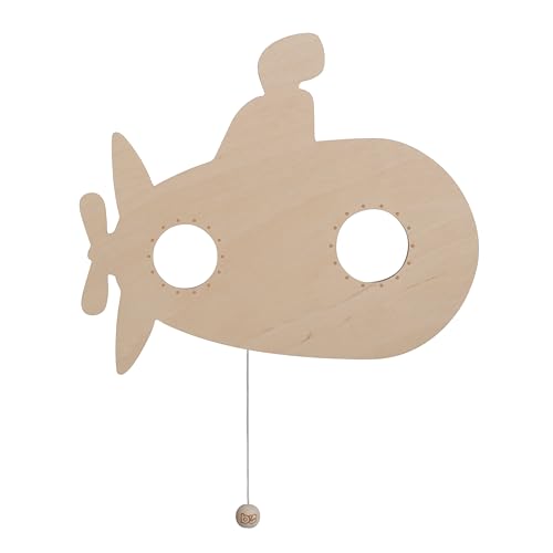 BO BABY'S ONLY - Baby Wandlampe - U-Boot - Wandleuchte für Babyzimmer - Nachtlampe mit batterie für Kinderzimmer - FSC-Gütezeichen Holzlampe - 25000 Brennstunden - Wandlampe bemalbar von BO BABY'S ONLY