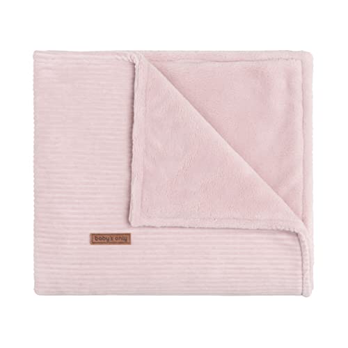 BO BABY'S ONLY - Babydecke Sense - Kuscheldecke für Babywiege - Mit Teddy Vlies - Für Mädchen - 70x95 cm - Alt Rosa von BO BABY'S ONLY