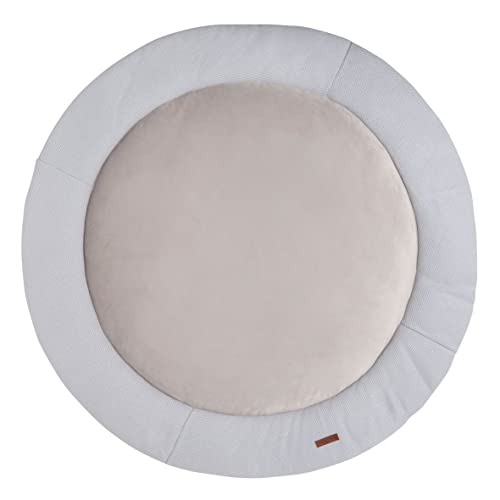Baby's Only - Laufgittereinlage Classic - Runde Spieldecke - Gestrickte Krabbeldecke für Baby -Weich gepolstert - beidseitig verwendbar - Aus Baumwolle - Ø90 cm - Silbergrau Baby's Only - Laufgittereinlage Classic - Runde Spieldecke - Gestrickte Krabbeldecke für Baby -Weich gepolstert - beidseitig verwendbar - Aus Baumwolle - Ø90 cm - Silbergrau von BO BABY'S ONLY