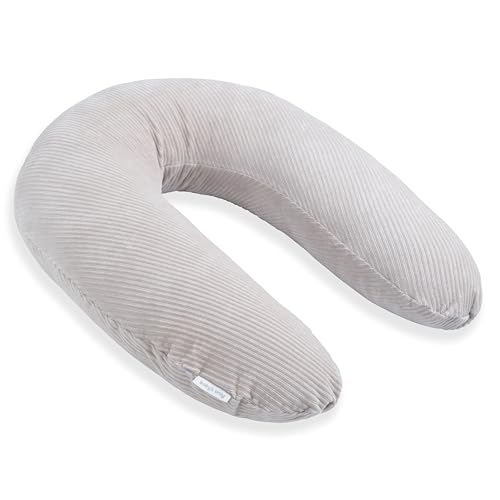 Baby's Only - Stillkissen XXL Sense - Schwangerschaftskissen zum Schlafen - Seitenschläferkissen mit Bezug - Komfortkissen Erwachsene - Kieselgrau - 160 cm von BO BABY'S ONLY