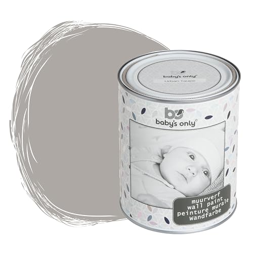 Baby's Only Wandfarbe Matt für Innenräume - Babyzimmer & Kinderzimmer - Urban Taupe - 1 Liter - Auf Wasserbasis - 8-10m² Abdeckung - Leicht abwischbar von BO BABY'S ONLY