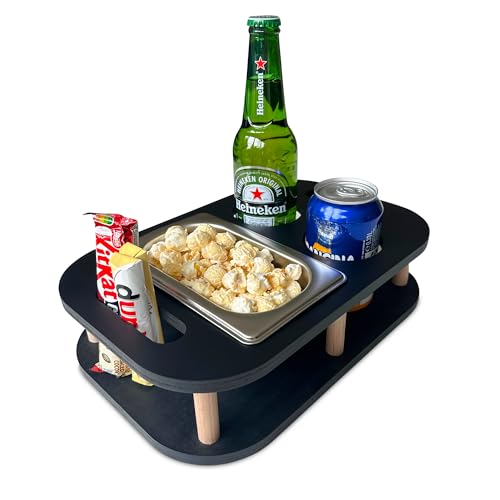 Bohoff Mini Couchbar - 1 Snackschale, Organizer Flaschenhalter - Snackbox Sofa Butler Couch Butler Serviertablett Sofatablett - Version 2024 (Anthrazit) von BO | BOHOFF QUALITY PRODUCTS