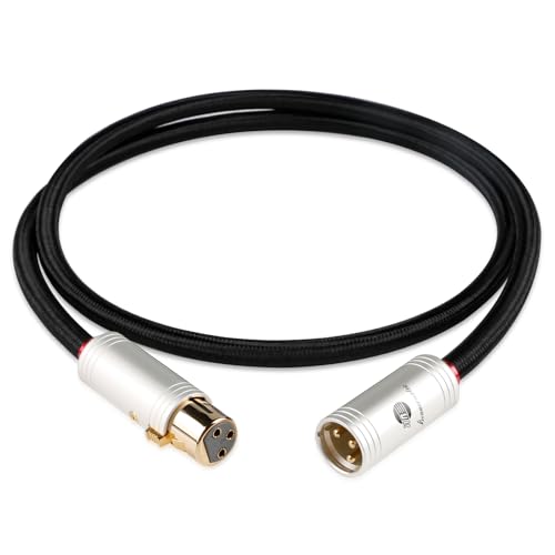 BOAACOUSTIC JIB Audiophile XLR mikrofon Kabel, HIFI mikrofonkabel XLR Stecker auf Buchse 3 PIN Für Mikrofon an Mischpult, Ton usw. (1m, 1pc / set) von BOAACOUSTIC