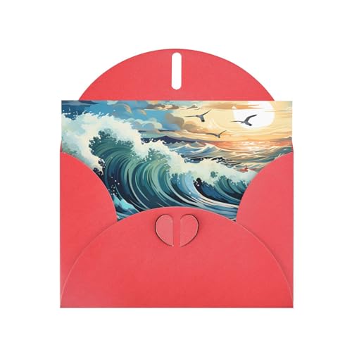 BOAIHH Horizontale Weihnachtskarte mit Segelboot, Möwe, mit rotem herzförmigem Umschlag und zum Schreiben verschiedener Urlaubsgrüße BOAIHH Horizontale Weihnachtskarte mit Segelboot, Möwe, mit rotem herzförmigem Umschlag und zum Schreiben verschiedener Urlaubsgrüße von BOAIHH