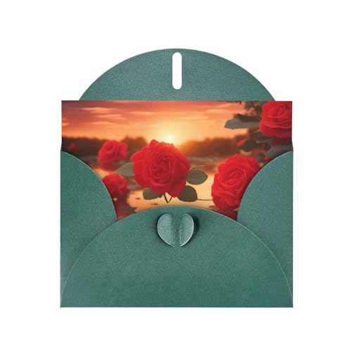 BOAIHH Horizontale Weihnachtskarte mit dunkelgrünem herzförmigem Umschlag und verschiedenen Urlaubsgrüßen mit rotem Rosenmotiv BOAIHH Horizontale Weihnachtskarte mit dunkelgrünem herzförmigem Umschlag und verschiedenen Urlaubsgrüßen mit rotem Rosenmotiv von BOAIHH