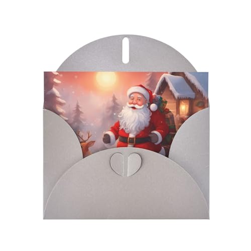 BOAIHH Horizontale Weihnachtskarte mit grauem herzförmigem Umschlag und zum Schreiben verschiedener Urlaubsgrüße von BOAIHH