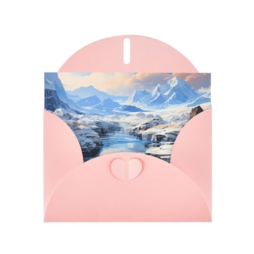 BOAIHH Horizontale Weihnachtskarte mit rosa herzförmigem Umschlag und verschiedenen Urlaubsgrüßen von BOAIHH