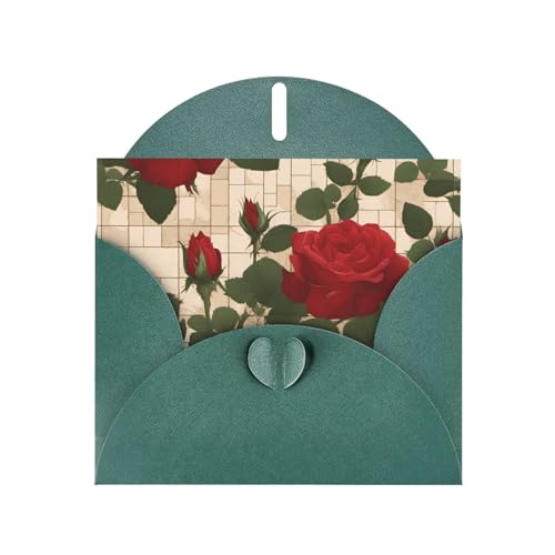 BOAIHH Horizontale Weihnachtskarte mit vielen roten Rosen und dunkelgrünem herzförmigem Umschlag und zum Schreiben verschiedener Urlaubsgrüße BOAIHH Horizontale Weihnachtskarte mit vielen roten Rosen und dunkelgrünem herzförmigem Umschlag und zum Schreiben verschiedener Urlaubsgrüße von BOAIHH