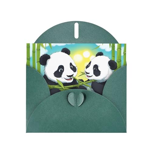 BOAIHH Horizontale Weihnachtskarte mit zwei fröhlichen Pandas, mit dunkelgrünem, herzförmigem Umschlag und zum Schreiben verschiedener Weihnachtsgrüße BOAIHH Horizontale Weihnachtskarte mit zwei fröhlichen Pandas, mit dunkelgrünem, herzförmigem Umschlag und zum Schreiben verschiedener Weihnachtsgrüße von BOAIHH