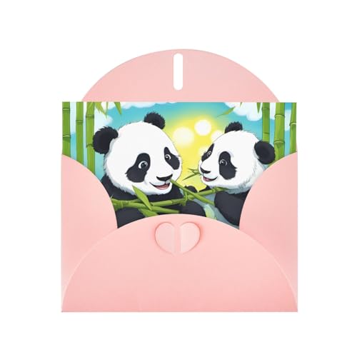 BOAIHH Horizontale Weihnachtskarte mit zwei glücklichen Pandas, mit rosa herzförmigem Umschlag und zum Schreiben verschiedener Urlaubsgrüße BOAIHH Horizontale Weihnachtskarte mit zwei glücklichen Pandas, mit rosa herzförmigem Umschlag und zum Schreiben verschiedener Urlaubsgrüße von BOAIHH