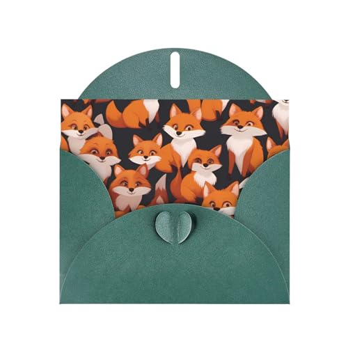 BOAIHH Lots Of Cartoon Little Foxes Horizontale Weihnachtskarte mit dunkelgrünem herzförmigem Umschlag und zum Schreiben verschiedener Urlaubsgrüße BOAIHH Lots Of Cartoon Little Foxes Horizontale Weihnachtskarte mit dunkelgrünem herzförmigem Umschlag und zum Schreiben verschiedener Urlaubsgrüße von BOAIHH