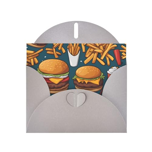 BOAIHH Lots Of Tasty Food Horizontale Weihnachtskarte mit grauem herzförmigem Umschlag und zum Schreiben verschiedener Urlaubsgrüße von BOAIHH