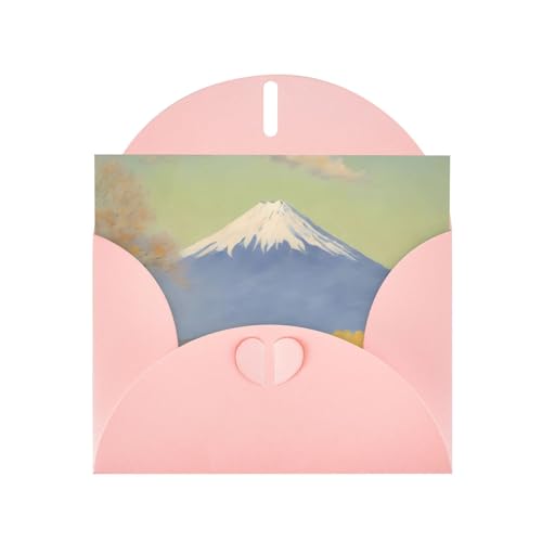 BOAIHH Mt. Fuji In The Distance Horizontale Weihnachtskarte mit rosa herzförmigem Umschlag und zum Schreiben verschiedener Urlaubsgrüße BOAIHH Mt. Fuji In The Distance Horizontale Weihnachtskarte mit rosa herzförmigem Umschlag und zum Schreiben verschiedener Urlaubsgrüße von BOAIHH