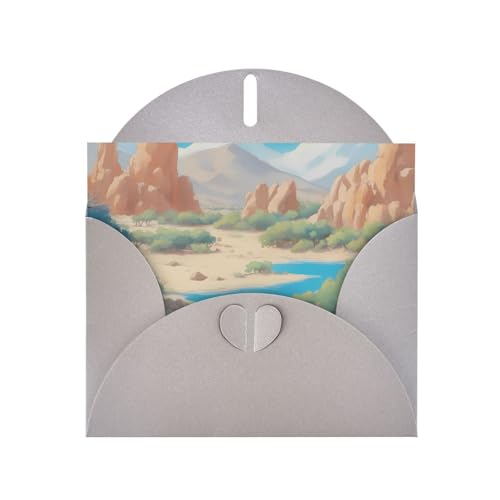 BOAIHH Oasis In The Desert Horizontale Weihnachtskarte mit grauem herzförmigem Umschlag und zum Schreiben verschiedener Urlaubsgrüße BOAIHH Oasis In The Desert Horizontale Weihnachtskarte mit grauem herzförmigem Umschlag und zum Schreiben verschiedener Urlaubsgrüße von BOAIHH