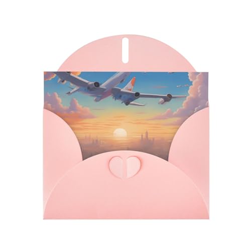 BOAIHH Schöne horizontale Flugzeug-Urlaubskarte mit rosa herzförmigem Umschlag und zum Schreiben verschiedener Urlaubsgrüße BOAIHH Schöne horizontale Flugzeug-Urlaubskarte mit rosa herzförmigem Umschlag und zum Schreiben verschiedener Urlaubsgrüße von BOAIHH