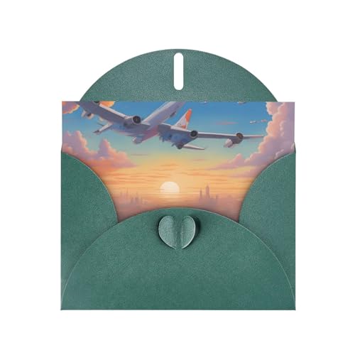 BOAIHH Schöne horizontale Flugzeug-Weihnachtskarte mit dunkelgrünem herzförmigem Umschlag und zum Schreiben verschiedener Urlaubsgrüße BOAIHH Schöne horizontale Flugzeug-Weihnachtskarte mit dunkelgrünem herzförmigem Umschlag und zum Schreiben verschiedener Urlaubsgrüße von BOAIHH