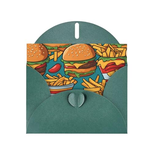 BOAIHH Süße horizontale Burger-Pommes-Weihnachtskarte mit dunkelgrünem herzförmigem Umschlag und zum Schreiben verschiedener Urlaubsgrüße BOAIHH Süße horizontale Burger-Pommes-Weihnachtskarte mit dunkelgrünem herzförmigem Umschlag und zum Schreiben verschiedener Urlaubsgrüße von BOAIHH