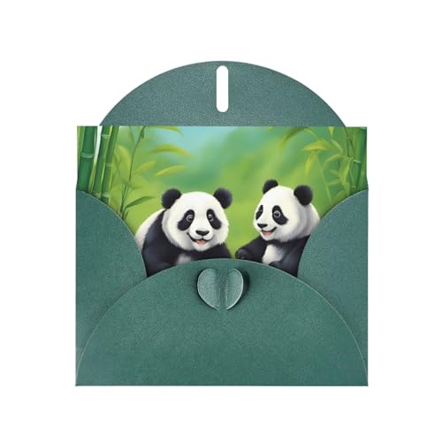 BOAIHH Zwei niedliche Pandas horizontale Weihnachtskarte mit dunkelgrünem herzförmigem Umschlag und zum Schreiben verschiedener Weihnachtsgrüße BOAIHH Zwei niedliche Pandas horizontale Weihnachtskarte mit dunkelgrünem herzförmigem Umschlag und zum Schreiben verschiedener Weihnachtsgrüße von BOAIHH
