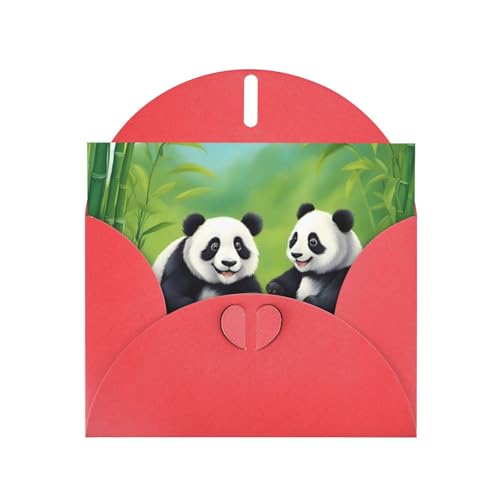 BOAIHH Zwei niedliche Pandas horizontale Weihnachtskarte mit rotem herzförmigem Umschlag und zum Schreiben verschiedener Urlaubsgrüße BOAIHH Zwei niedliche Pandas horizontale Weihnachtskarte mit rotem herzförmigem Umschlag und zum Schreiben verschiedener Urlaubsgrüße von BOAIHH