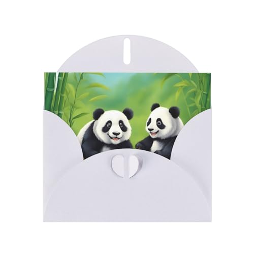 BOAIHH Zwei niedliche Pandas horizontale Weihnachtskarte mit weißem herzförmigem Umschlag und zum Schreiben verschiedener Weihnachtsgrüße BOAIHH Zwei niedliche Pandas horizontale Weihnachtskarte mit weißem herzförmigem Umschlag und zum Schreiben verschiedener Weihnachtsgrüße von BOAIHH