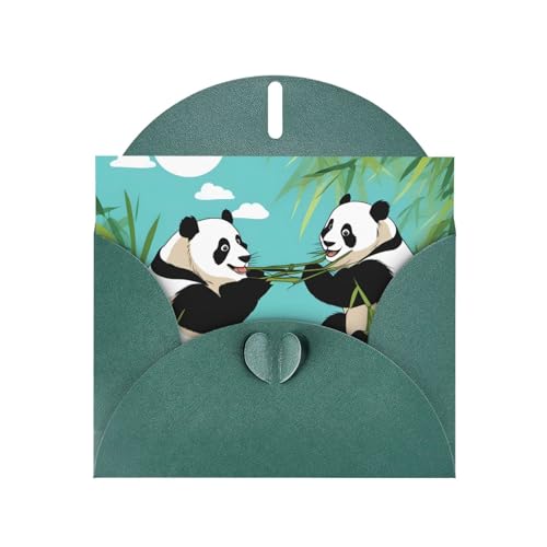 BOAIHH Zwei süße große Pandas horizontale Weihnachtskarte mit dunkelgrünem herzförmigem Umschlag und zum Schreiben verschiedener Weihnachtsgrüße BOAIHH Zwei süße große Pandas horizontale Weihnachtskarte mit dunkelgrünem herzförmigem Umschlag und zum Schreiben verschiedener Weihnachtsgrüße von BOAIHH