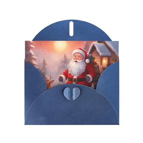 Horizontale Weihnachtskarte mit blauem herzförmigem Umschlag und zum Schreiben verschiedener Urlaubsgrüße Horizontale Weihnachtskarte mit blauem herzförmigem Umschlag und zum Schreiben verschiedener Urlaubsgrüße von BOAIHH