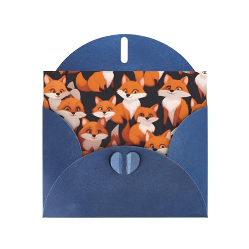 Lots Of Cartoon Little Foxes Horizontale Weihnachtskarte mit blauem herzförmigem Umschlag und zum Schreiben verschiedener Urlaubsgrüße Lots Of Cartoon Little Foxes Horizontale Weihnachtskarte mit blauem herzförmigem Umschlag und zum Schreiben verschiedener Urlaubsgrüße von BOAIHH