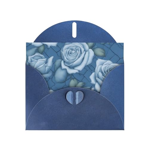 Schöne Rosen auf blauem Hintergrund, horizontale Weihnachtskarte mit blauem herzförmigem Umschlag und zum Schreiben verschiedener Weihnachtsgrüße Schöne Rosen auf blauem Hintergrund, horizontale Weihnachtskarte mit blauem herzförmigem Umschlag und zum Schreiben verschiedener Weihnachtsgrüße von BOAIHH