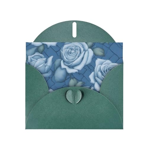 Schöne Rosen auf blauem Hintergrund, horizontale Weihnachtskarte mit dunkelgrünem, herzförmigem Umschlag und zum Schreiben verschiedener Weihnachtsgrüße Schöne Rosen auf blauem Hintergrund, horizontale Weihnachtskarte mit dunkelgrünem, herzförmigem Umschlag und zum Schreiben verschiedener Weihnachtsgrüße von BOAIHH