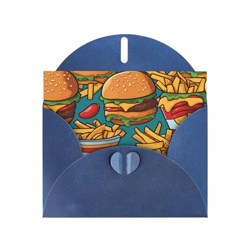 Süße horizontale Burger-Pommes-Weihnachtskarte mit blauem herzförmigem Umschlag und zum Schreiben verschiedener Urlaubsgrüße Süße horizontale Burger-Pommes-Weihnachtskarte mit blauem herzförmigem Umschlag und zum Schreiben verschiedener Urlaubsgrüße von BOAIHH